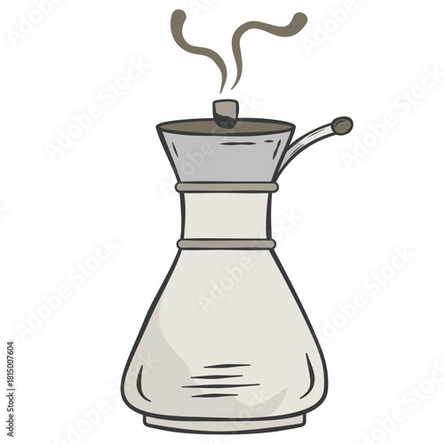 Hand-drawn Illustration of Coffee Pour Over