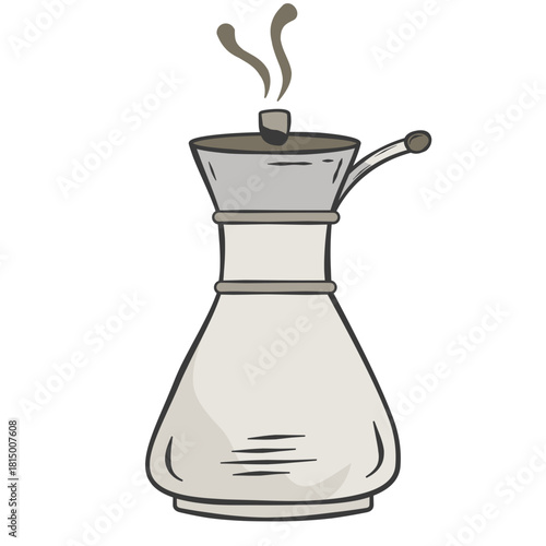 Hand-drawn Illustration of Coffee Pour Over