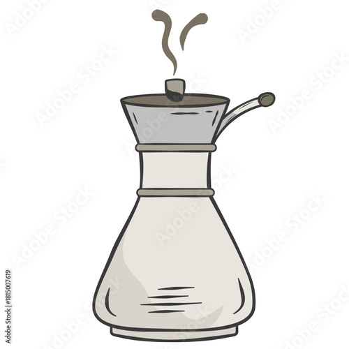 Hand-drawn Illustration of Coffee Pour Over