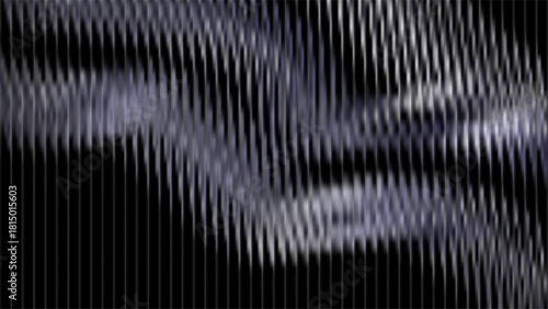 Ribbed glass background with refraction effect. Reeded glass with abstract shapes. Abstract background