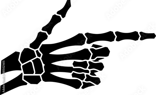 skeleton hand making a finger gun gesture
