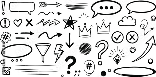 Hand drawn doodles and sketches vector illustration