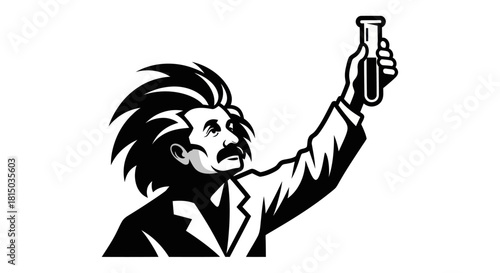 Scientist holding a test tube focused on scientific discovery and innovation.