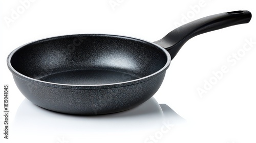 Isolated Black Frying Pan on White Background Showing Cooking Utensil for Culinary Preparation