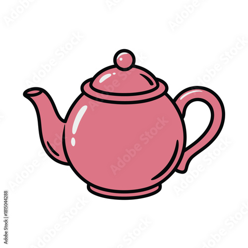 Elegant pink teapot, isolated on a classic kitchenware item for brewing and serving tea, perfect for tea parties and gatherings