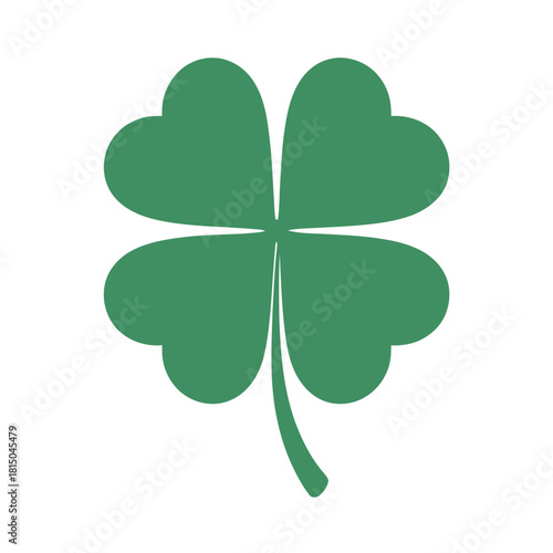 Illustration of a fourleaf clover, a symbol of good luck and fortune, isolated on, perfect for st patricks day or irish themed designs