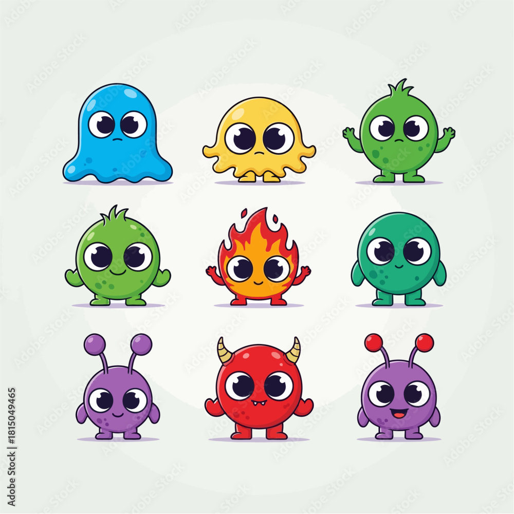 Obraz premium Cute Colorful Monster Characters Collection Illustration