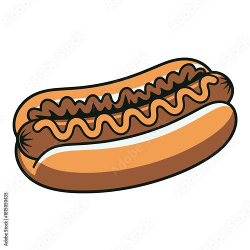 A delicious hot dog with mustard isolated on, a classic american fast food treat perfect for picnics, barbecues, and casual dining experiences