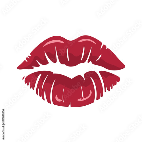 A captivating illustration of luscious red lips, exuding sensuality and allure, isolated on, perfect for adding a touch of glamour to any design