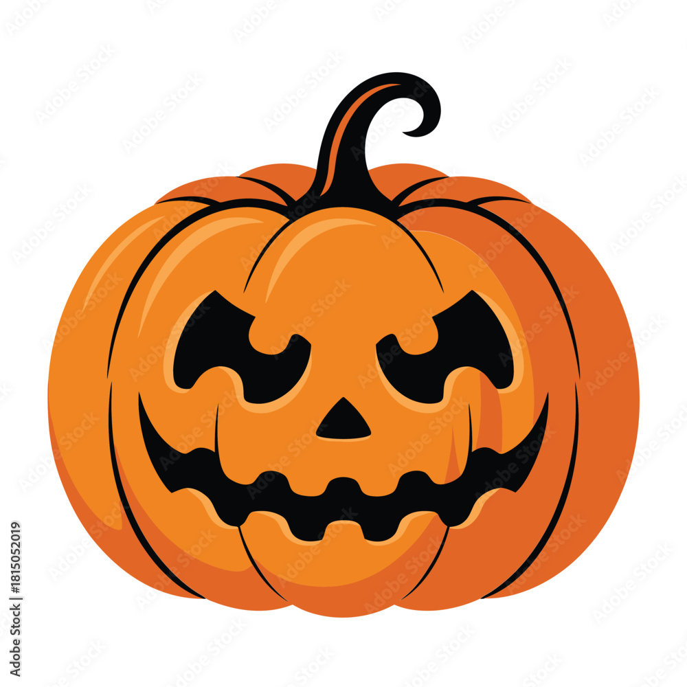 Fototapeta premium A spooky jackolantern with a menacing grin, perfect for halloween decorations and festive designs isolated on