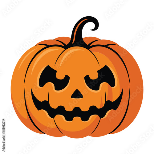 A spooky jackolantern with a menacing grin, perfect for halloween decorations and festive designs isolated on