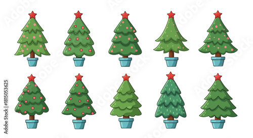 Festive Christmas Trees - A Collection of Holiday Cheer.