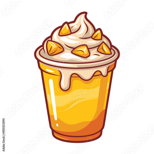 A refreshing mango smoothie isolated on, a delightful blend of tropical flavors in a creamy, chilled beverage, perfect for a hot day or a sweet treat