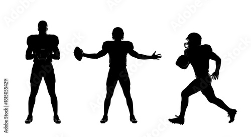 Silhouetted Football Players in Action - A Study in Contrast and Motion.