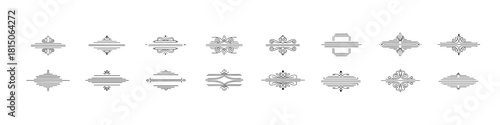 Elegant linear decorative elements set for design projects and invitations