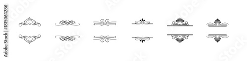 Elegant linear decorative dividers and flourishes for sophisticated design projects