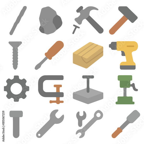 Tools of the Trade: An array of essential tools, showcasing a collection of hardware instruments indispensable for various construction and repair tasks.