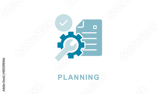 Planning vector icon isolated on white background