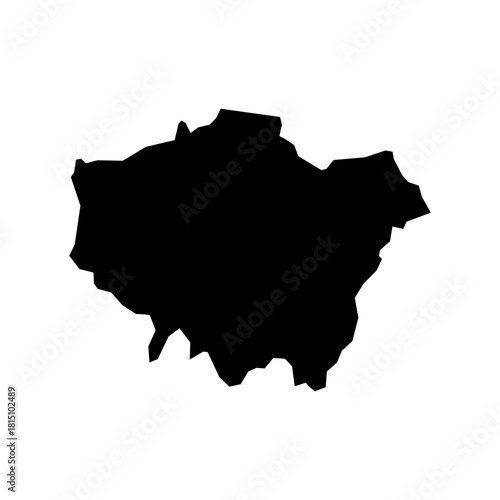 Greater london Map - black World Map International vector template with High detailed isolated on white background - Vector