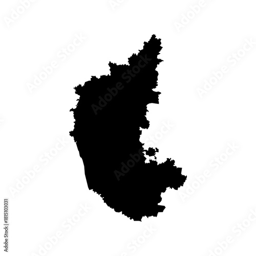 Karnataka (States and union territories of India, Federated states, Republic of India) map vector illustration, scribble sketch Karnataka state map