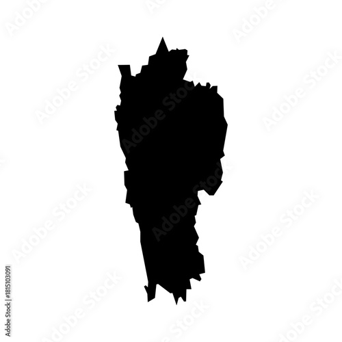 Mizoram (States and union territories of India, Federated states, Republic of India) map vector illustration, scribble sketch Mizoram state map