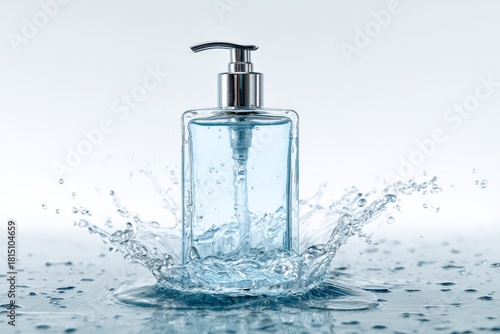 Cosmetic Pump Bottle Huge Water Splash Liquid Product