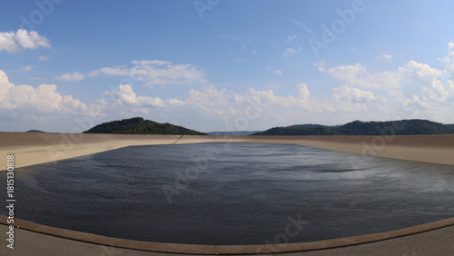 Fototapeta Naklejka Na Ścianę i Meble -  Water retention reservoir on Zar Mountain in Poland