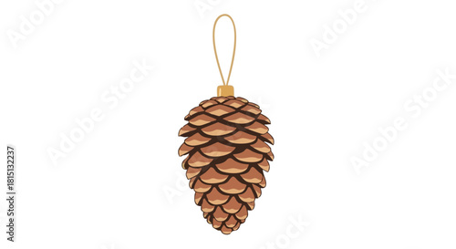 Pine cone ornament in natural style for holiday decorations  
