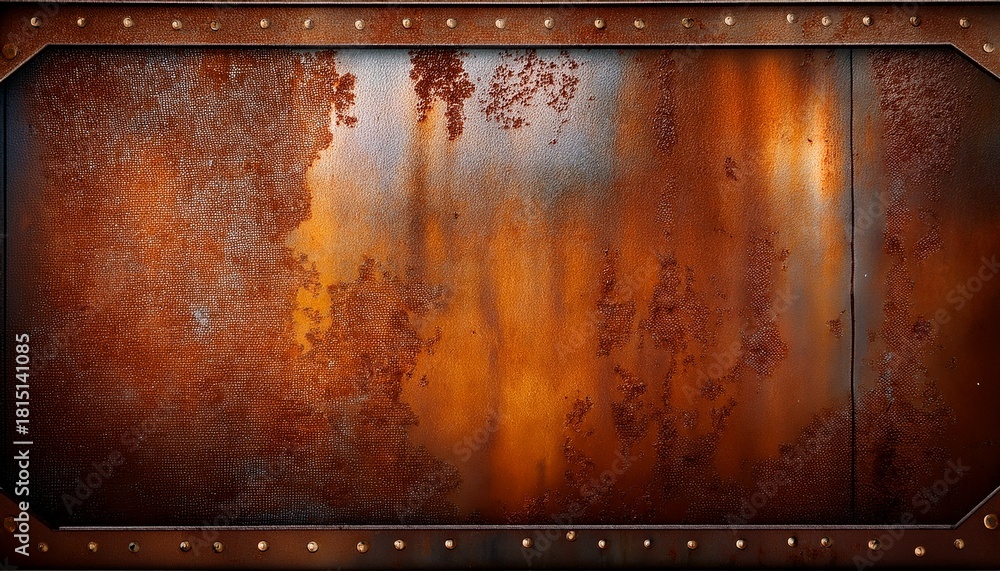 Obraz premium Wheathered Rust And Scratched Steel Texture Background 3D Illustration
