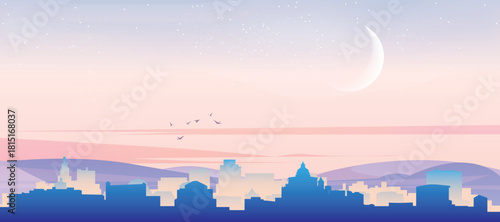 Generic city skyline panorama poster of BOLOGNA, ITALY