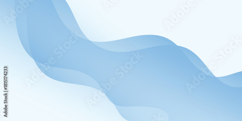 Abstract Background with Wavy Fluid Liquid and Paper Cut Element and White Blue Gradient Color