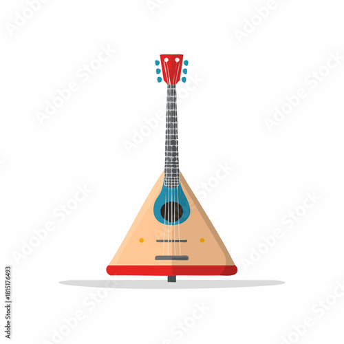 Colorful Vector Illustration of a Balalaika Instrument 1.