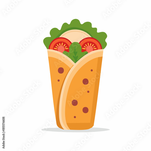 Colorful Vector Illustration of a Delicious Wrap 1.