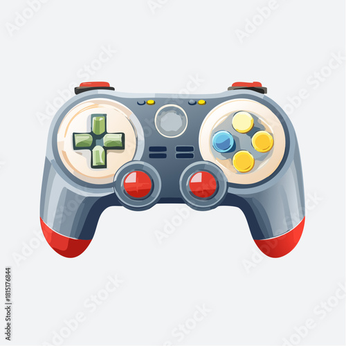 Colorful Vector Illustration of a Game Controller 1.
