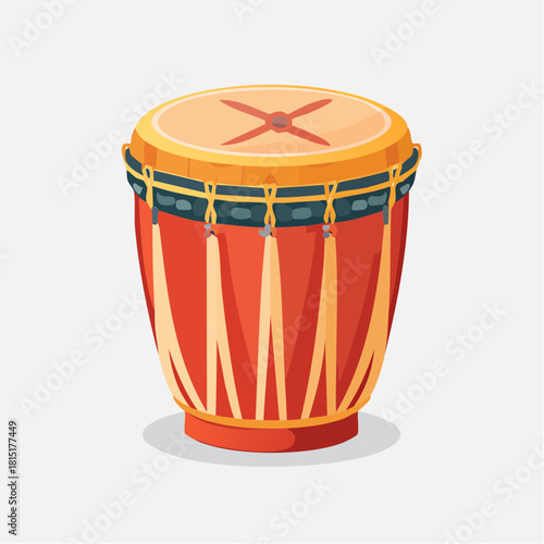 Colorful Vector Illustration of a Traditional Drum.
