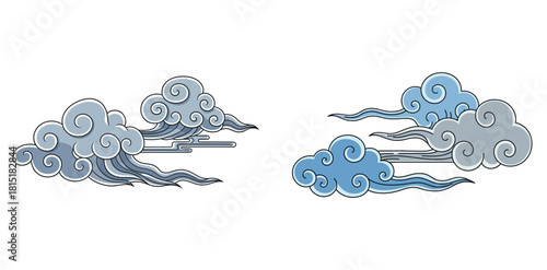 Traditional Asian Cloud Design Elements