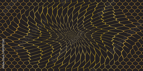 Luxury Gold Line Abstract Pattern on Black Background. vector illustration