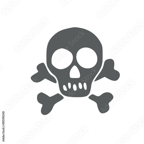Warning Skull and Crossbones Danger Symbol Icon