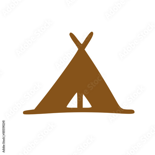 Simple Brown Tent Camping Adventure Outdoors Icon