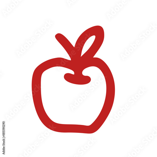apple outline handdrawn icon