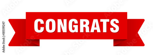 congrats ribbon isolated on transparent background. congrats ribbon