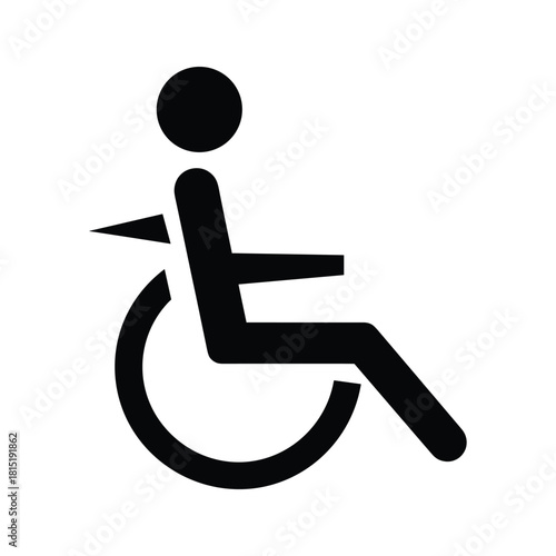 International symbol of access for a person in a wheelchair, isolated on