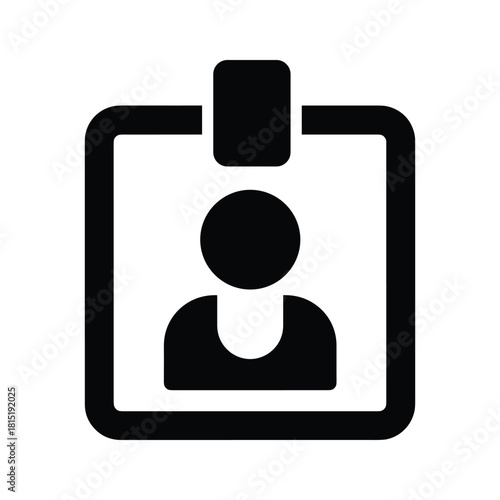 Id card icon with person silhouette isolated on