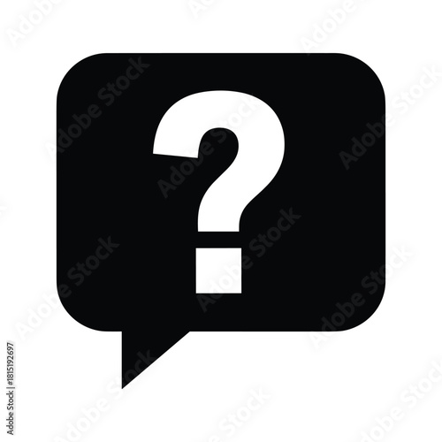 Question mark inside a speech bubble icon