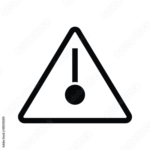 Warning sign with an exclamation mark, isolated on