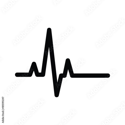 Electrocardiogram heartbeat line isolated on