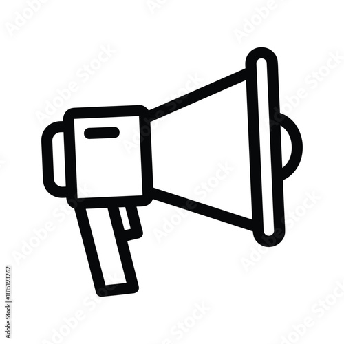 Megaphone icon for announcement or protest isolated on