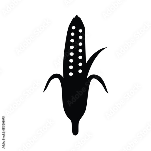 Ripe ear of corn silhouette conveying autumn harvest season