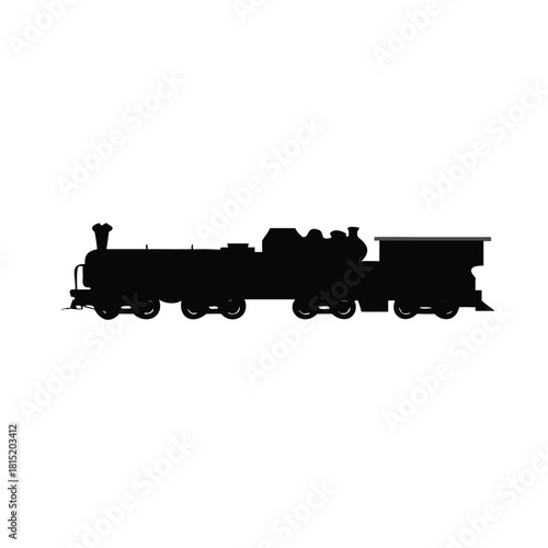 Nostalgic steam train silhouette evoking journeys 
