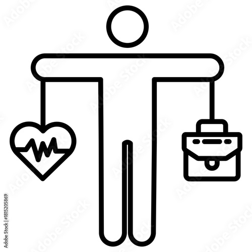 Worklife Balance Outline Icon